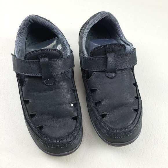 Orthofeet Shoes - Orthofeet Serene T Strap Shoe Womens 9.5 EE X Wide Gray Leather Diabetic Comfort